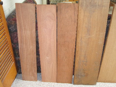 Mahogany on left, cherry on right